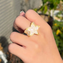 Load image into Gallery viewer, Luxury Chunky Micro Cubic Zirconia Rings Pave Pentagram for Women Party Jewelry Gift b53