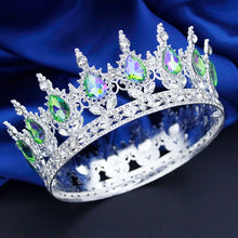 Cargar imagen en el visor de la galería, Baroque Royal Queen King Round Tiaras and Crowns for Bridal Wedding Crown Headdress Diadem Birthday Gift