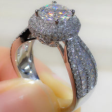 Cargar imagen en el visor de la galería, Bling Bling Crystal Rings Women for Wedding Luxury Cubic Zirconia Engagement Band Accessories