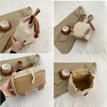 Cargar imagen en el visor de la galería, Fashion Folk style Portable Small Bag Woven Shoulder Bag Niche Travel Women Straw Backpack a69