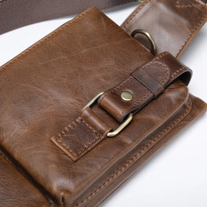 Men's Bag Belt Leather Banana Bag Man Belt Male Shoulder Bag Man Belt Pouch Thigh Bags for Man Man's Waist Bag 9080