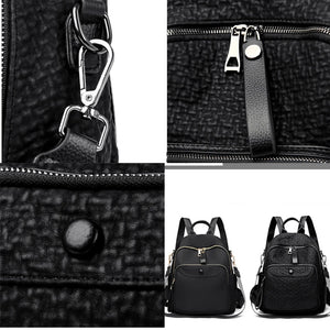 New Fashion Women Backpacks High Quality Soft Leather School Book Bags a38