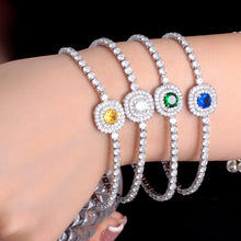 画像をギャラリービューアに読み込む, Square Cubic Zirconia Crystal Bracelets Tennis Chain Link Women Party Engagement Jewelry b70