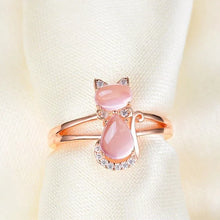 Load image into Gallery viewer, Cute Pink Cat Finger Ring for Women Animal Girls Rings Daily Wear Accessories t71