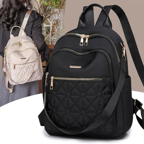 Hot Selling High-quality Zippered Nylon Urban Fashion Large Capacity Women's Backpack Minimalist Casual Style Student Backpack