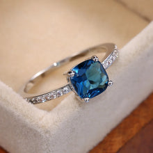 画像をギャラリービューアに読み込む, High Quality Square Blue Series Stone Women Rings Minimalist Pinky Accessories Ring j303