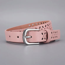 Cargar imagen en el visor de la galería, Fashion Women Pu Leather Dress Belt For Women Hollow Out Strap High Quality Trouser Pink Belts