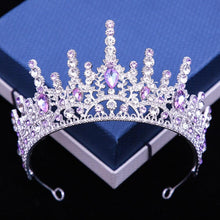 Charger l&#39;image dans la galerie, Purple Crystal Wedding Hair Accessories Luxury Women Tiaras Crowns bc18 - www.eufashionbags.com