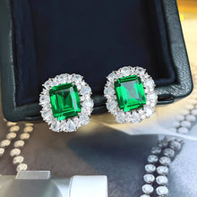 Load image into Gallery viewer, Sparkling Green Cubic Zirconia Stud Earrings for Women Aesthetic Wedding Accessories