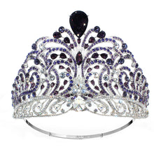 Load image into Gallery viewer, Large Miss Universe Crown Rhinestone Tiara Bridal Party Crowns Hair Jewelry y98