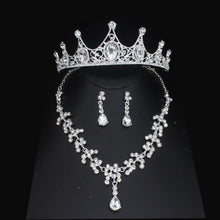 Carica l&#39;immagine nel visualizzatore di Gallery, Luxury Crystal Bridal Jewelry Sets Women Tiara/Crown Earrings Choker Necklace Set dc30 - www.eufashionbags.com