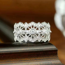 画像をギャラリービューアに読み込む, Luxury Silver Color Hollow Out Wedding Rings Chic Accessories for Women Engagement Band Fashion Jewelry