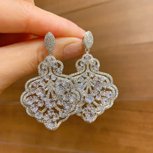 Load image into Gallery viewer, Transparent Crystal Earrings Women Jewelry Macrame Party Banquet Cocktail Valentine&#39;s Day Accessory