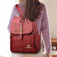 Cargar imagen en el visor de la galería, 2024 Fashion Luxury Women&#39;s Designer Letter Printing Leather Backpacks Large Travel Shoulder Bags Totes School Bag