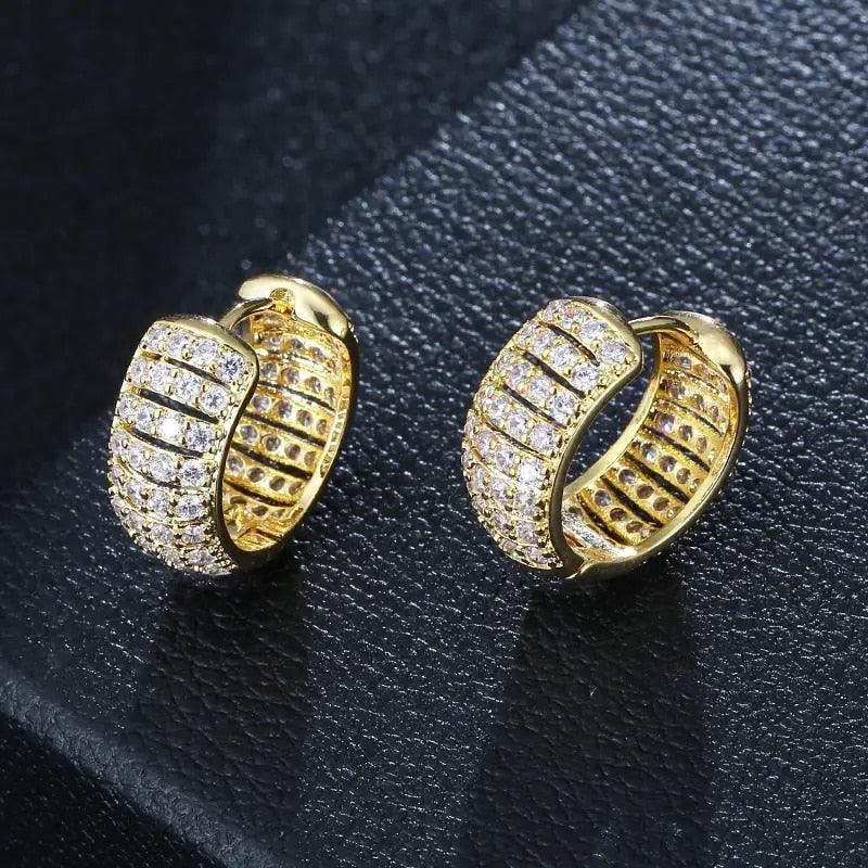 Trendy Sparkling Cubic Zirconia Hoop Earrings Women Daily Wear Jewelry he36 - www.eufashionbags.com