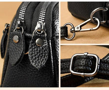 Charger l&#39;image dans la galerie, Women phone Purse Genuine Leather Double Zipper Shoulder Messenger Bag n02 - www.eufashionbags.com