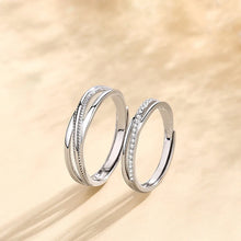 Cargar imagen en el visor de la galería, New Fashion Couple Rings for Men Women Silver Color Cross Rings with Cubic Zirconia Sparkling Lover Rings