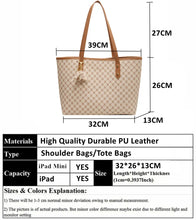 画像をギャラリービューアに読み込む, Vintage Large Printing Tote Handbags For Women Trendy PU Leather Shoulder Bags