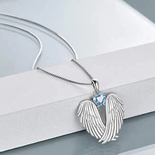 Laden Sie das Bild in den Galerie-Viewer, Green/Blue Heart Wing Necklace Cubic Zirconia Aesthetic Neck Accessories for Women y57
