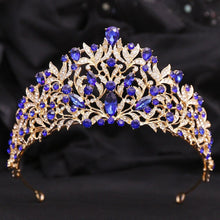 Load image into Gallery viewer, Luxury Crystal Leaf Bridal Tiaras Crown Rhinestone Headpieces bc16 - www.eufashionbags.com