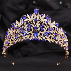 Luxury Crystal Leaf Bridal Tiaras Crown Rhinestone Headpieces bc16 - www.eufashionbags.com