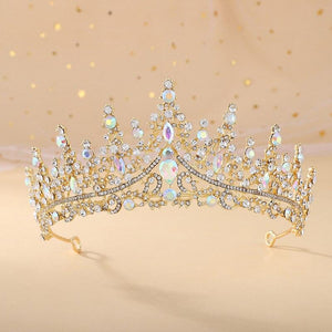 Princess Queen Opal Crystal Tiaras Crowns Wedding Hair Accessories bc107 - www.eufashionbags.com