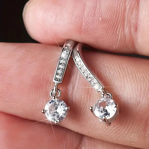 Versatile Cubic Zirconia Dangle Earrings for Women Low-key Wedding Accessories x25