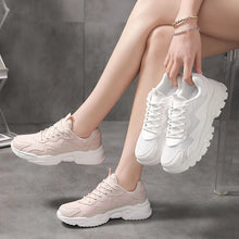 画像をギャラリービューアに読み込む, Women Mesh Lightweight Pink Platform Sneakers Lace-up Running Sports Shoes x65