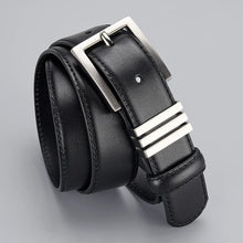 Cargar imagen en el visor de la galería, Luxury Cowskin Leather Women Belt Top Quality Genuine Leather Jeans Black Belts
