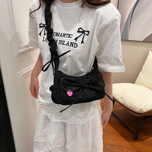 Tie Design Small Denim Underarm Bags for Women 2024 Y2K Fashion Crossbody Shoulder Bag