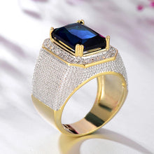 Load image into Gallery viewer, Blue/Black Cubic Zirconia Wide Ring for Women Wedding Engagement Luxury Accessories