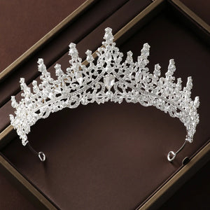 Bridal Headwear Set Crown Necklace Earrings Four Piece Fashion Tiaras Suitable for Women's Wedding and Birthday Parties