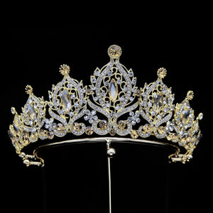 Luxury Crystal Wedding Crown Princess Diadem AB Color Rhinestone Tiaras Hair Jewelry bc125 - www.eufashionbags.com