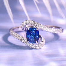 Carica l&#39;immagine nel visualizzatore di Gallery, Blue Cubic Zirconia Women Rings Novel Design Wedding Engagement Band Accessories