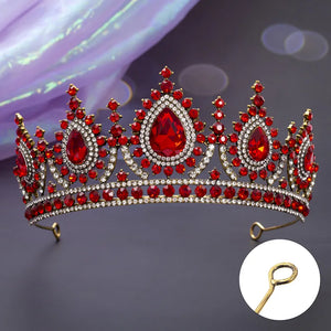 Baroque Black Crystal Wedding Hair Tiara Rhinestone Bridal Tiaras Crown Hair Accessories e05