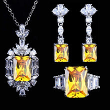 画像をギャラリービューアに読み込む, Yellow Rectangle Jewelry Sets for Women Anniversary Gift Jewelry mj13 - www.eufashionbags.com