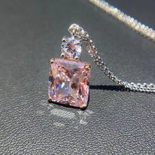 Cargar imagen en el visor de la galería, Luxury Pink Cubic Zirconia Pendant Necklace Wedding Party Jewelry t28 - www.eufashionbags.com
