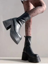 画像をギャラリービューアに読み込む, Winter Platform Ankle Boots For Women Fashion Side Zippers Short Boots  h01