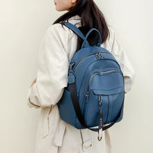 Cargar imagen en el visor de la galería, Retro Back Pack PU Leather Backpack for Women Shoulder Bags a152