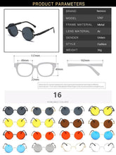 Cargar imagen en el visor de la galería, Men Women Fashion Round Glasses Metal Steampunk Sunglasses - www.eufashionbags.com
