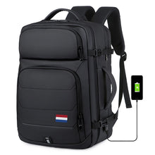 Cargar imagen en el visor de la galería, National Flag 40L Expandable Backpacks USB Charging Port 17 inch Laptop Bag Waterproof SWISS-Multifunctional Business Travel Bag