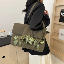 Cargar imagen en el visor de la galería, Big Bow Design Nylon Shoulder  Bags for Women 2024 Y2K Fashion New Trend Tote Bag Travel Handbags