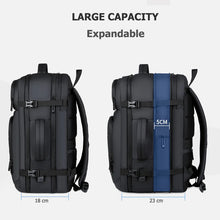Laden Sie das Bild in den Galerie-Viewer, National Flag 40L Expandable Backpacks USB Charging Port 17 inch Laptop Bag Waterproof SWISS-Multifunctional Business Travel Bag