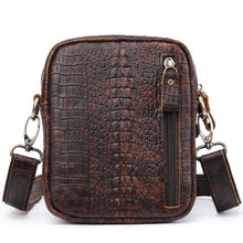 Load image into Gallery viewer, Men&#39;s Leather Shoulder Bag Male Mini Croco Designer Leather Bag Man Purse Small Mens Crossbody Bags for Gift Phone 6030