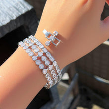 Load image into Gallery viewer, Multiple Round Heart Cubic Zirconia Paved Bracelet for Women cb26 - www.eufashionbags.com