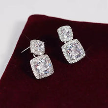 Carica l&#39;immagine nel visualizzatore di Gallery, Fashion Geometric Dangle Earrings with CZ Crystal Earrings for Women Silver Color Accessories
