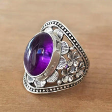 Load image into Gallery viewer, Purple Hollow-out Ring Delicate Flower Finger Accessories for Women hr08 - www.eufashionbags.com