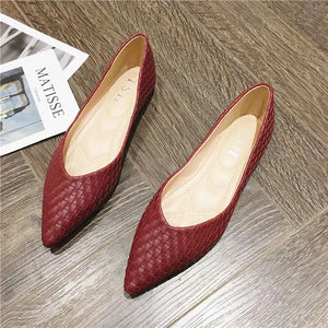 Black Pointed Shoes for Women Flats Comfortable Slip on Casual Shoes Size 45 46 q3