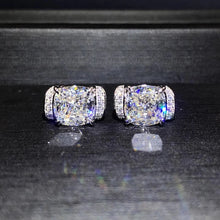 画像をギャラリービューアに読み込む, Women&#39;s CZ Stud Earrings Crystal Silver Color Luxury Trendy New Earrings Wedding Party Temperament Lady Jewelry