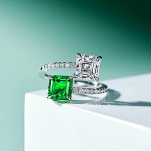 Green Fashion Adjustable Zirconia Ring Women Engagement Jewelry hr20 - www.eufashionbags.com